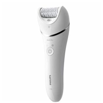 Epilátor pro mokré a suché holení Philips BRE700/00, bílá, bezdrátový provoz, Series 8000 