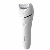 Epilátor pro mokré a suché holení Philips BRE700/00, bílá, bezdrátový provoz, Series 8000 